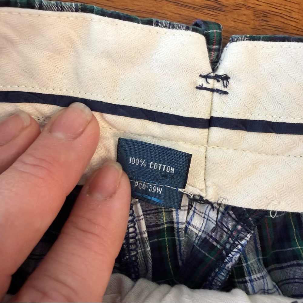 Polo Ralph Lauren Plaid Shorts Mens 33 Blue Green Tartan Bleeker Chino Bradburry - Picture 4 of 12